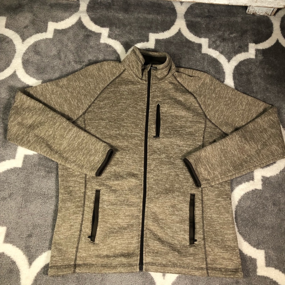 Swiss Tech Jacket Mens Medium Full Zip Heather Long Sleeve Full Zip Pockets